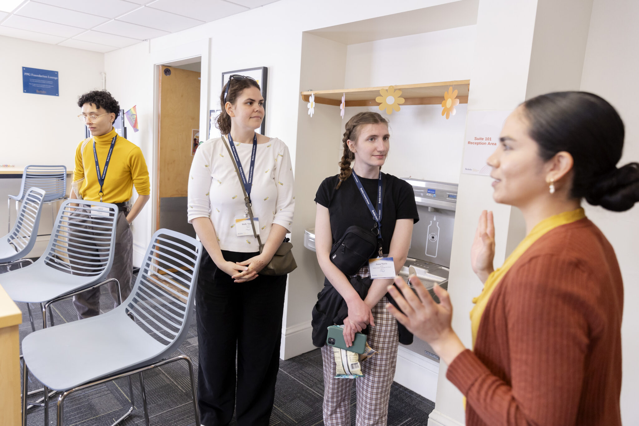 students touring the inclusive excellence hub