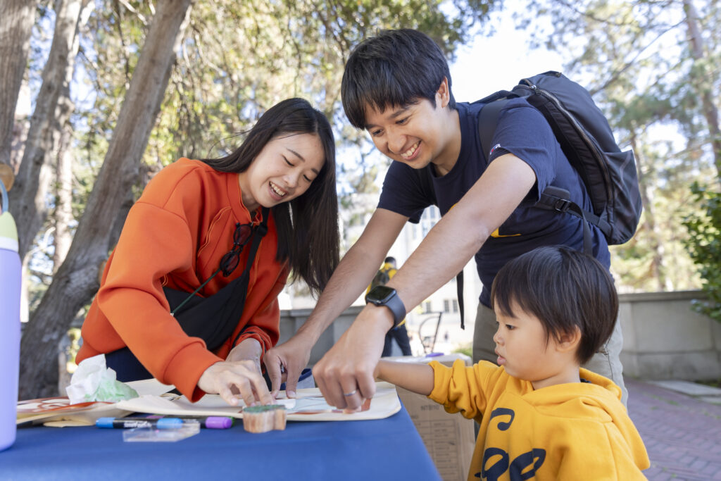 Family Making a Tote Bag Together