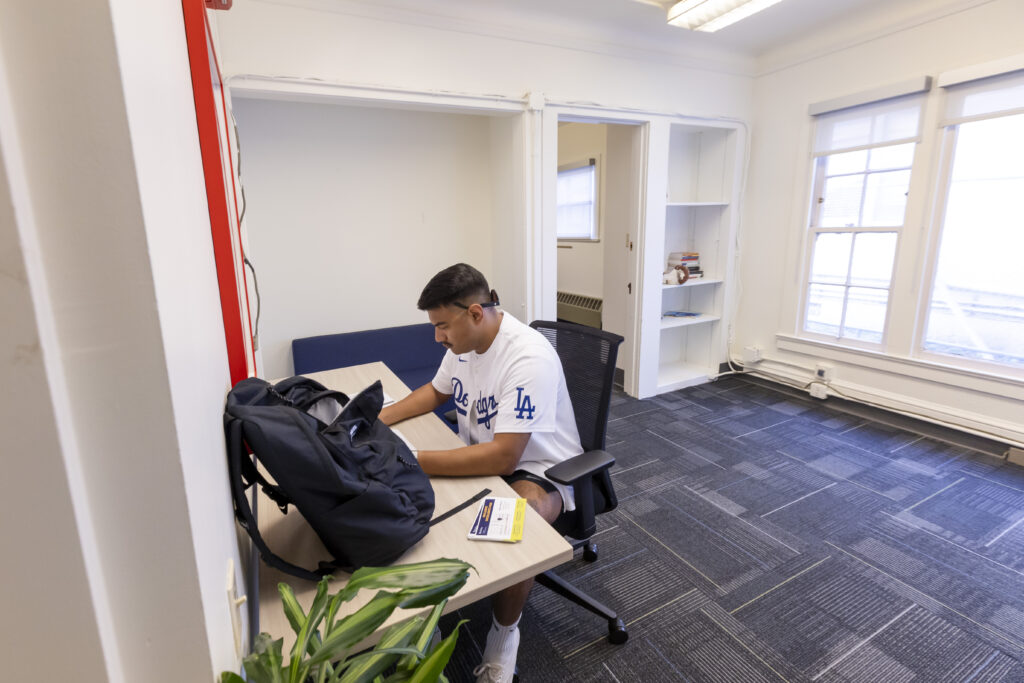 student studying at the inclusive excellence hub