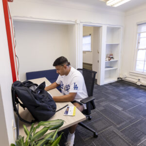 student studying at the inclusive excellence hub