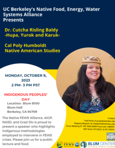 Dr.Cutcha and Cal Poly Humbolt Event: Monday October 9, 2-3 