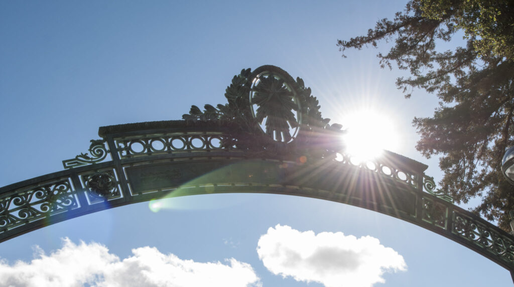 top of sather gate against the sun