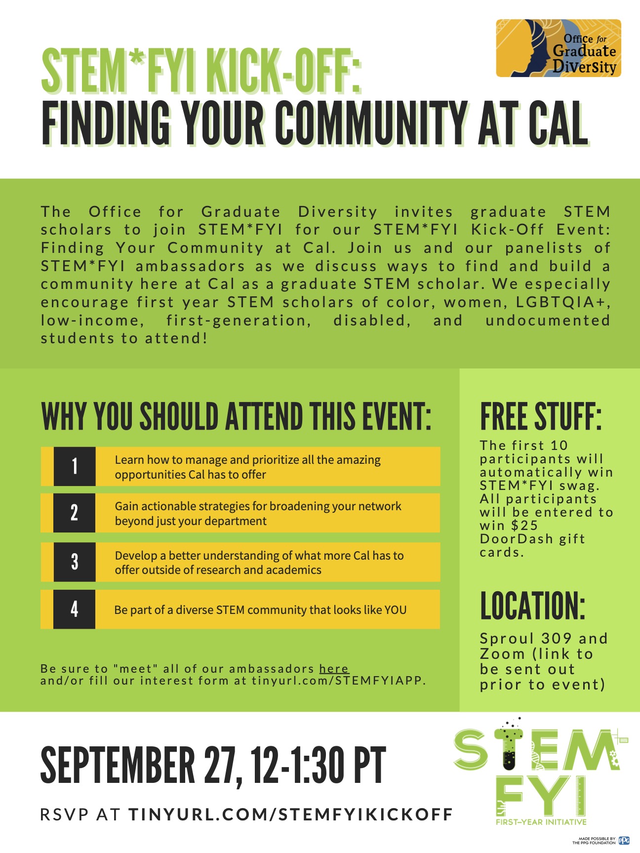 STEMFYI Kick-Off Finding Your Community at Cal