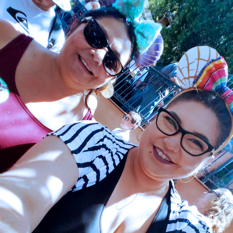 Sarah Acosta and her mom at Disneyland