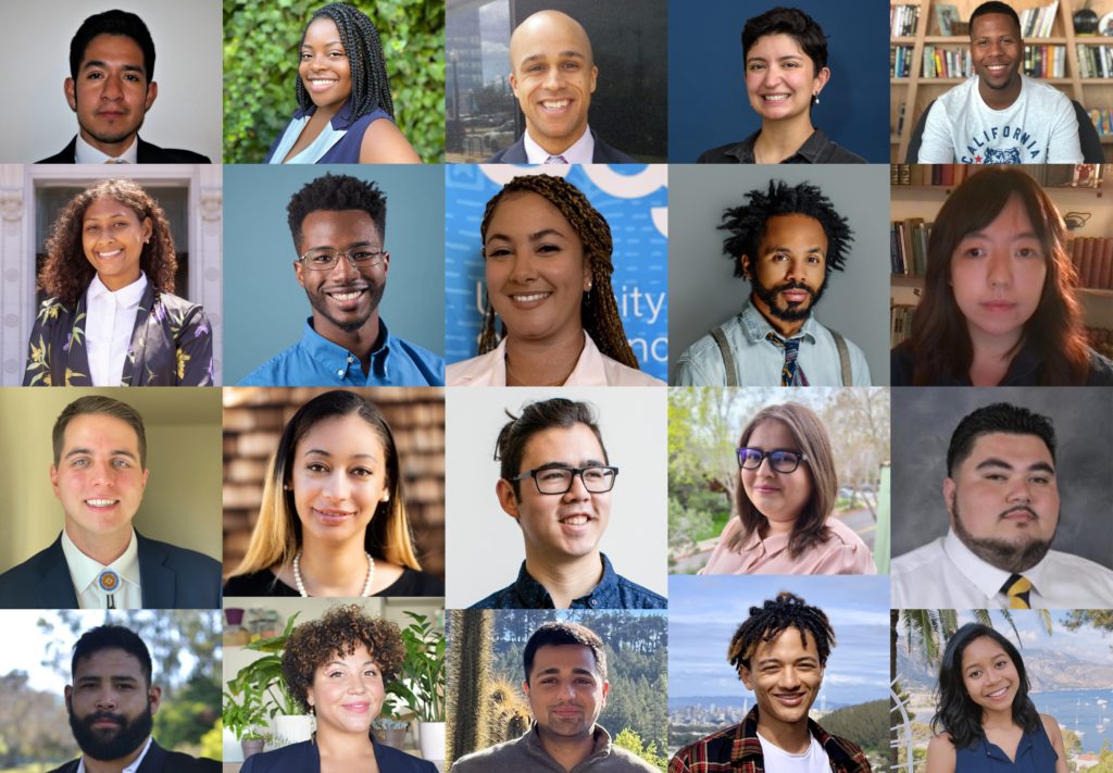 a collage of photos of the diversity and community fellows
