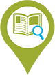 Book and magnifying icon