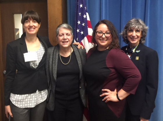 The UC Berkeley group with UC President Janet Napolitano