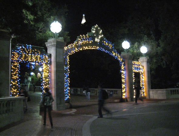 Sather Gate with Cal Colors