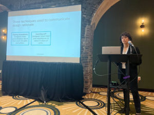 Yakira Mirabito presenting research at a conference